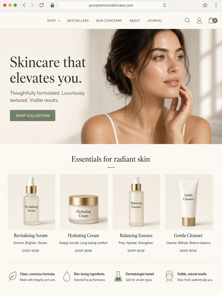 Beauty storefront after a DEVDIY migration